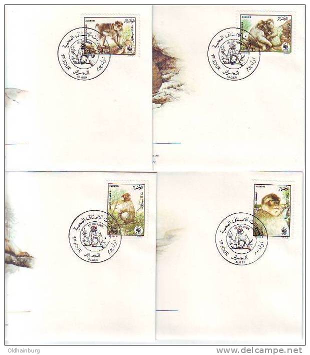 212ai: FDC- Serie Aus Algerien: Affen, 3 Stück - Affen