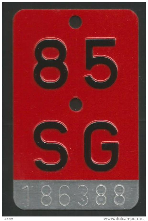 Velonummer St. Gallen SG 85 - Number Plates