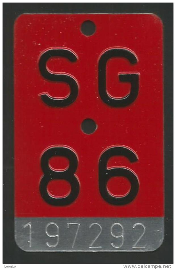 Velonummer St. Gallen SG 86 - Plaques D'immatriculation