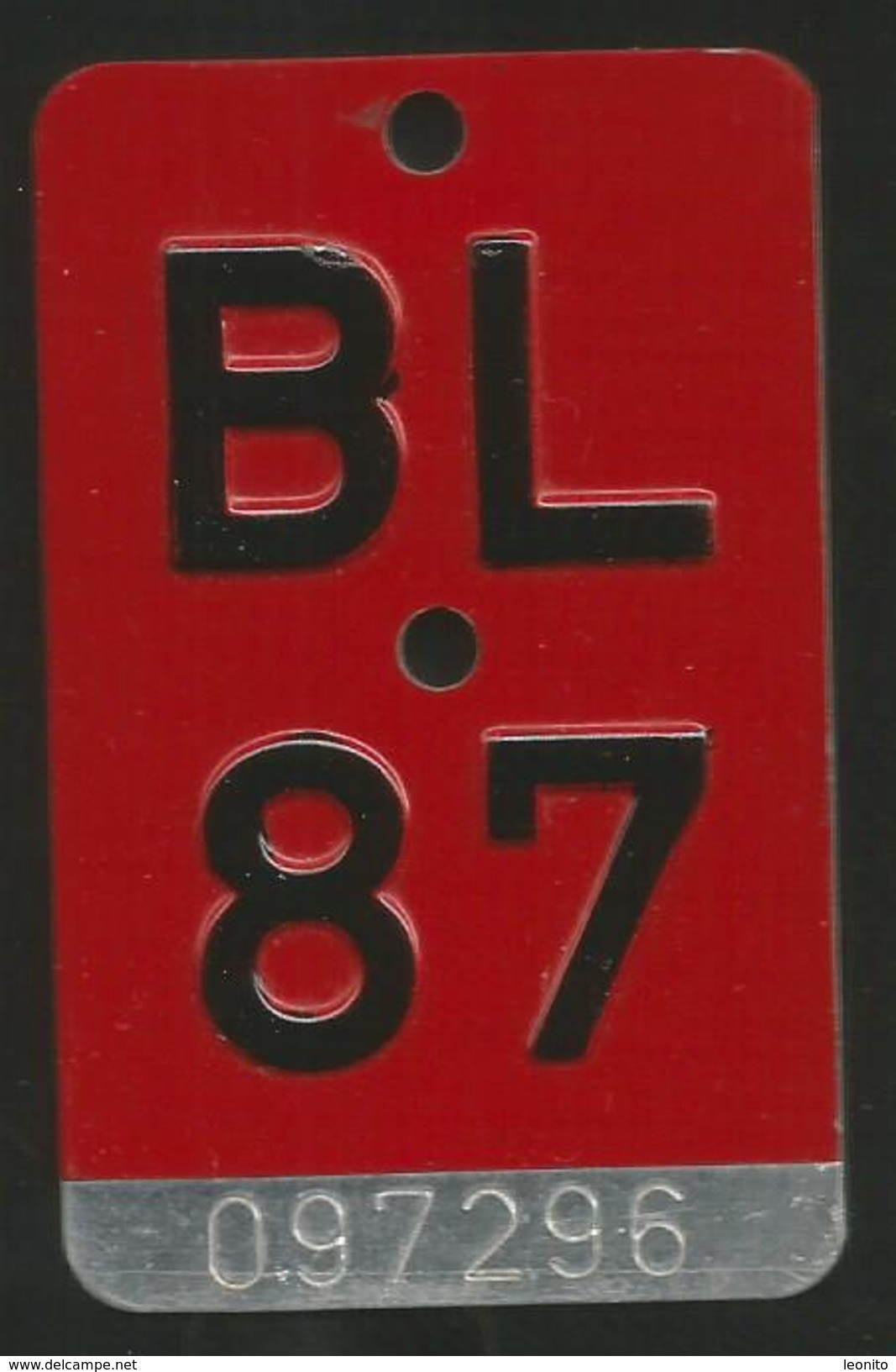 Velonummer Basel-Land BL 87 - Number Plates
