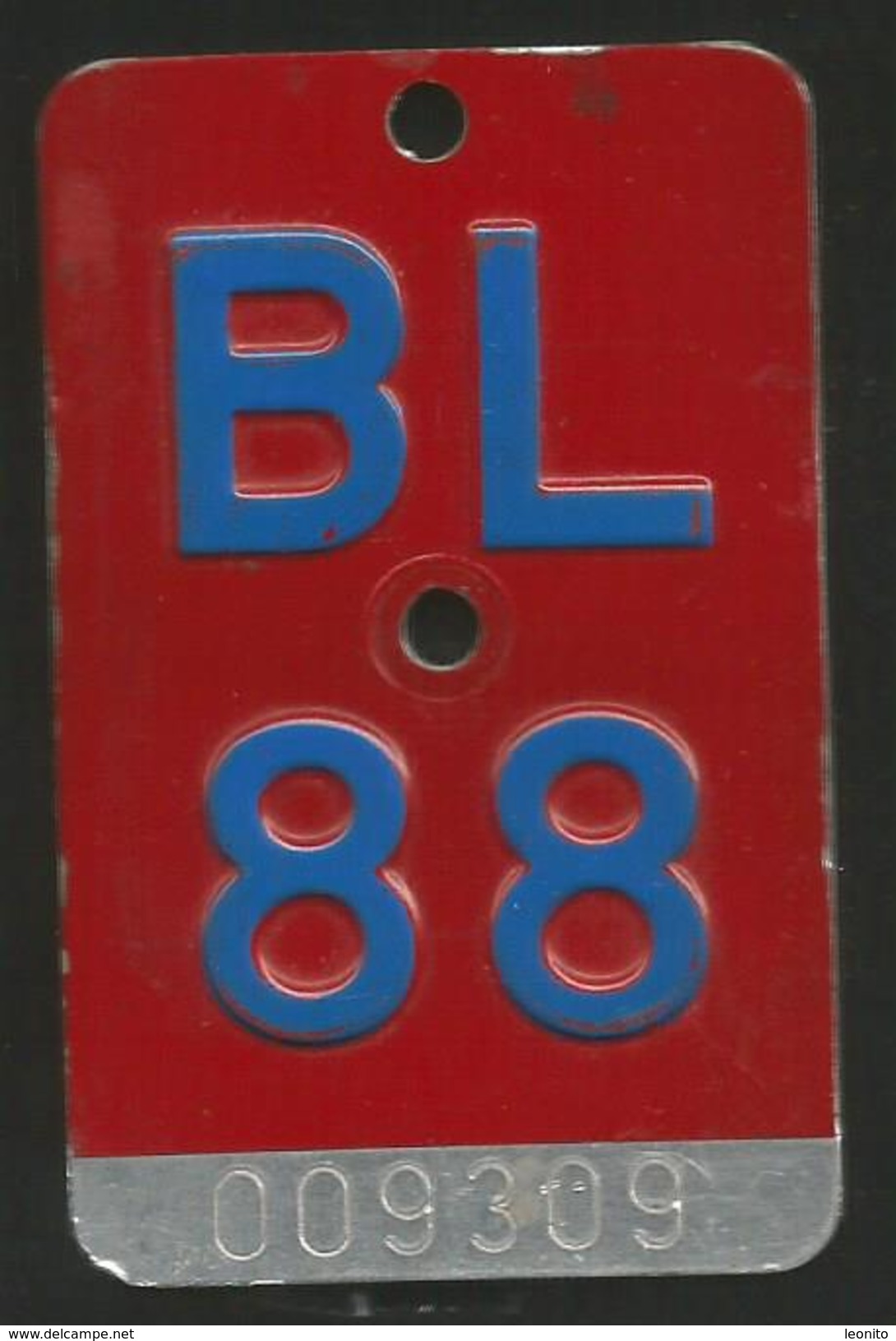 Velonummer Basel-Land BL 88 - Plaques D'immatriculation