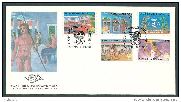 GREECE 1988 Olympic Games Seoul FDC - FDC