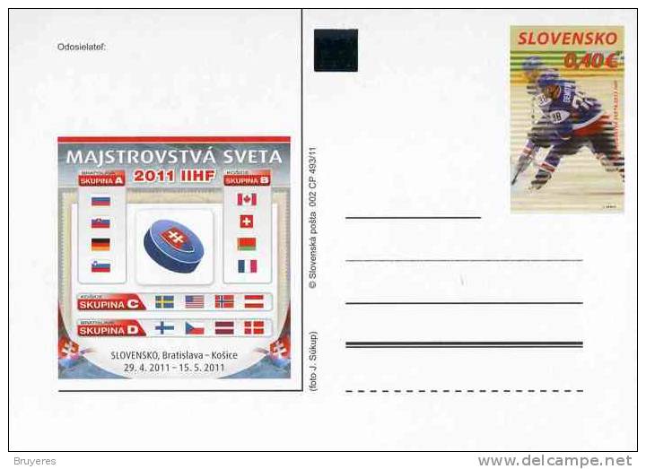 Entier Postal Sur Carte Postale Avec Illustration En 3D "Hocqueysur Glace" (2011) - Hockey (su Ghiaccio)