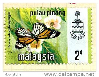 Malaya Penang 1971 Butterflies 2c Definitive, Fine Used - Penang