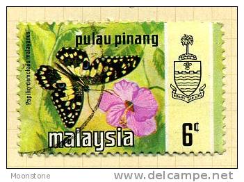 Malaya Penang 1971 Butterflies 6c Definitive, Fine Used - Penang