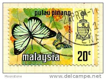 Malaya Penang 1971 Butterflies 20c Definitive, Fine Used - Penang