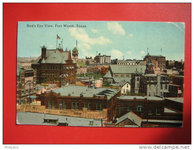 Fort Worth TX  --  Birds Eye View  Ca 1910            ----  ====    -- Ref 228 - Fort Worth