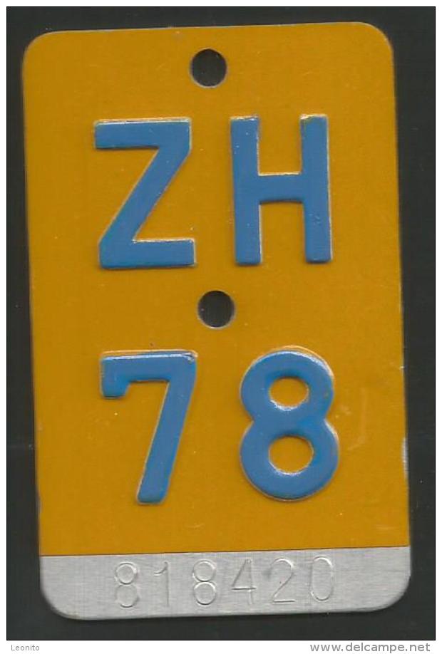 Velonummer Mofanummer Zürich ZH 78 - Nummerplaten