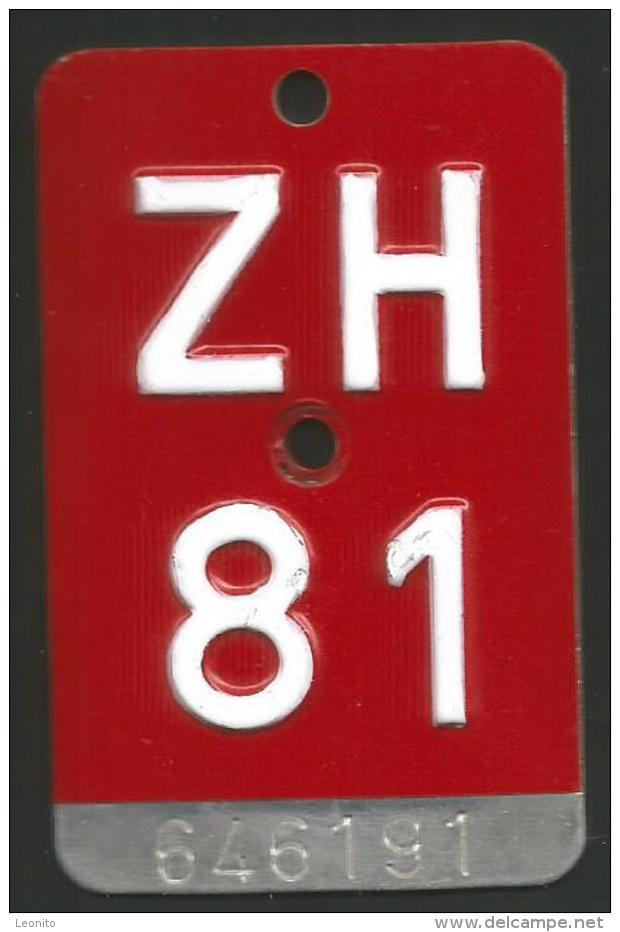 Velonummer Zürich ZH 81 - Plaques D'immatriculation