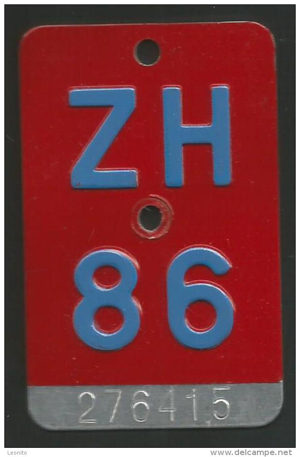 Velonummer Zürich ZH 86 - Plaques D'immatriculation