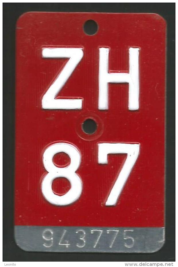 Velonummer Zürich ZH 87 - Nummerplaten