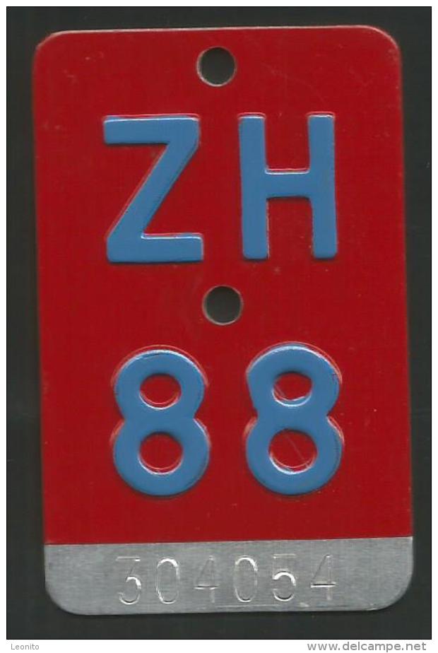 Velonummer Zürich ZH 88 - Nummerplaten