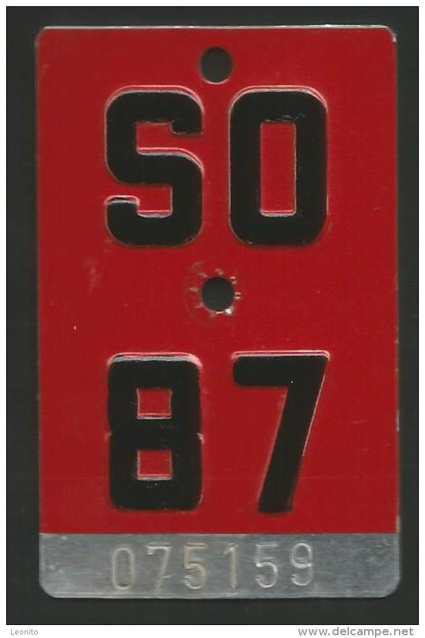 Velonummer Solothurn SO 87 - Kennzeichen & Nummernschilder
