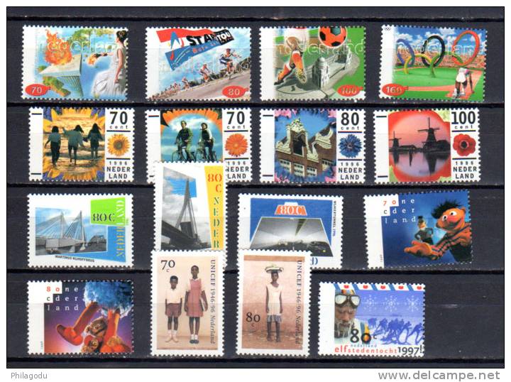 1996 Sports, Vacances, Ponts Et Tunnels, Télévision, UNICEF, Entre 1540 Et 1578**, Cote 22,35 € - Unused Stamps