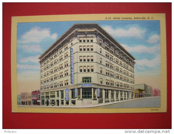 Asheville Nc-- Hotel Langren--linen         ----  ====    -- Ref 229 - Asheville