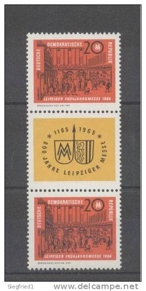 DDR ** SZd 50 Leipziger Messe  Ungefaltet - Se-Tenant