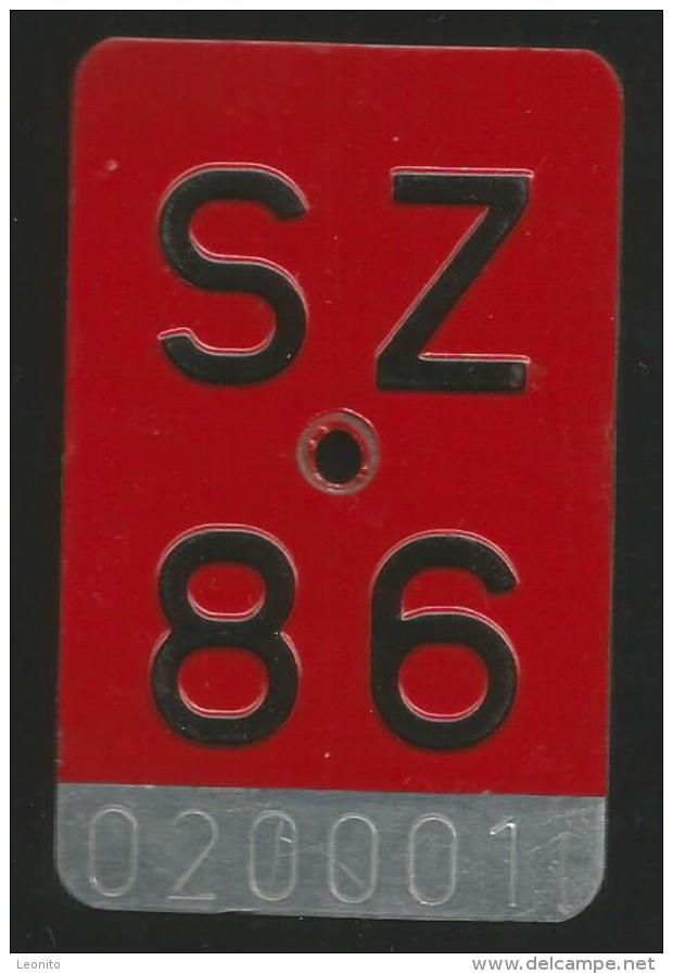 Velonummer Schwyz SZ 86 - Plaques D'immatriculation