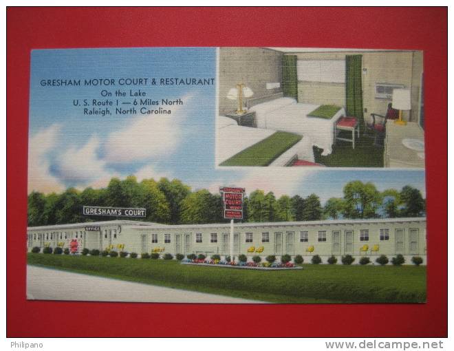 Raleigh  NC   Gresham Motor Court & Restaurant  Linen      ====    -- Ref 229 - Raleigh