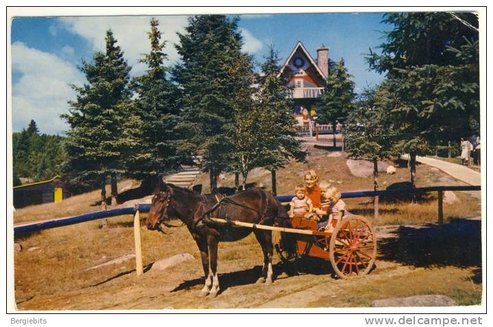 Old Colour Picture Postcard Of Santa Claus Village Val David  Quebec,used With Rare Metered Slogan Cancel - Montreal