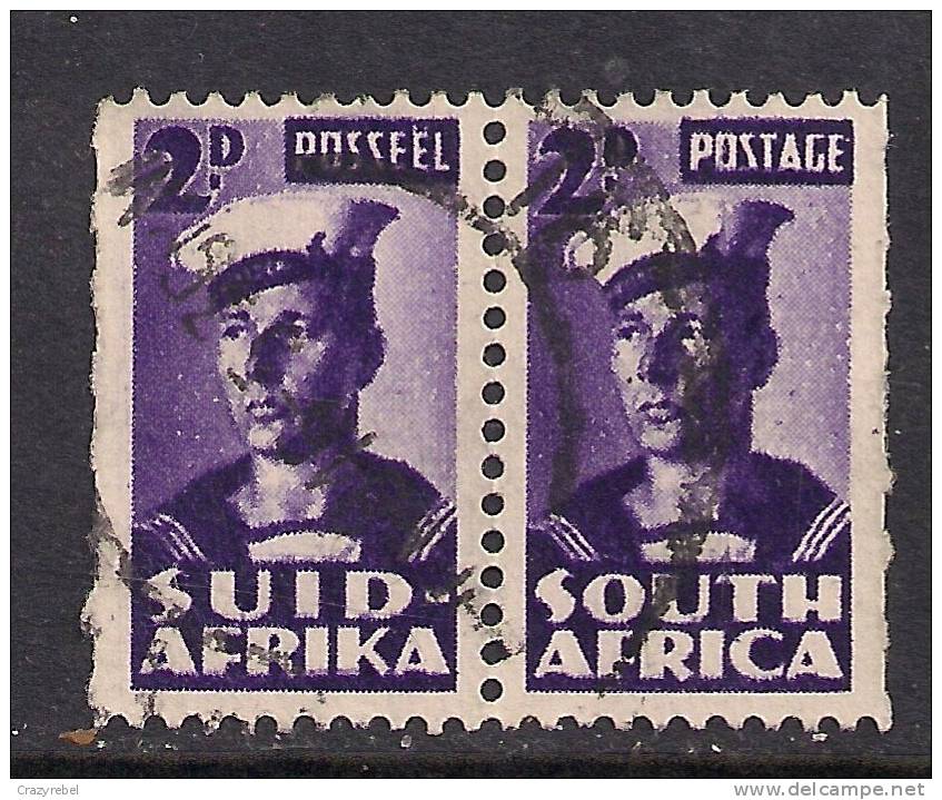 South Africa 1942 - 44  2d Bilingual Pair Used SG100 (D382) - Gebruikt