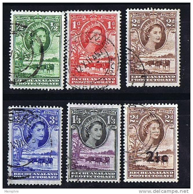 BECHUANALAND  1955  Queen Elizabeth II Definitives Used - 1885-1964 Protectorat Du Bechuanaland