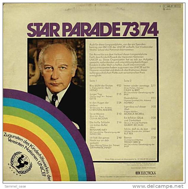 LP  STARPARADE 73 / 74  - Heino , Gitte , Christian Anders , Freddy Breck  -  Von EMI Columbia 048-30 100  - 1974 - Sonstige - Deutsche Musik