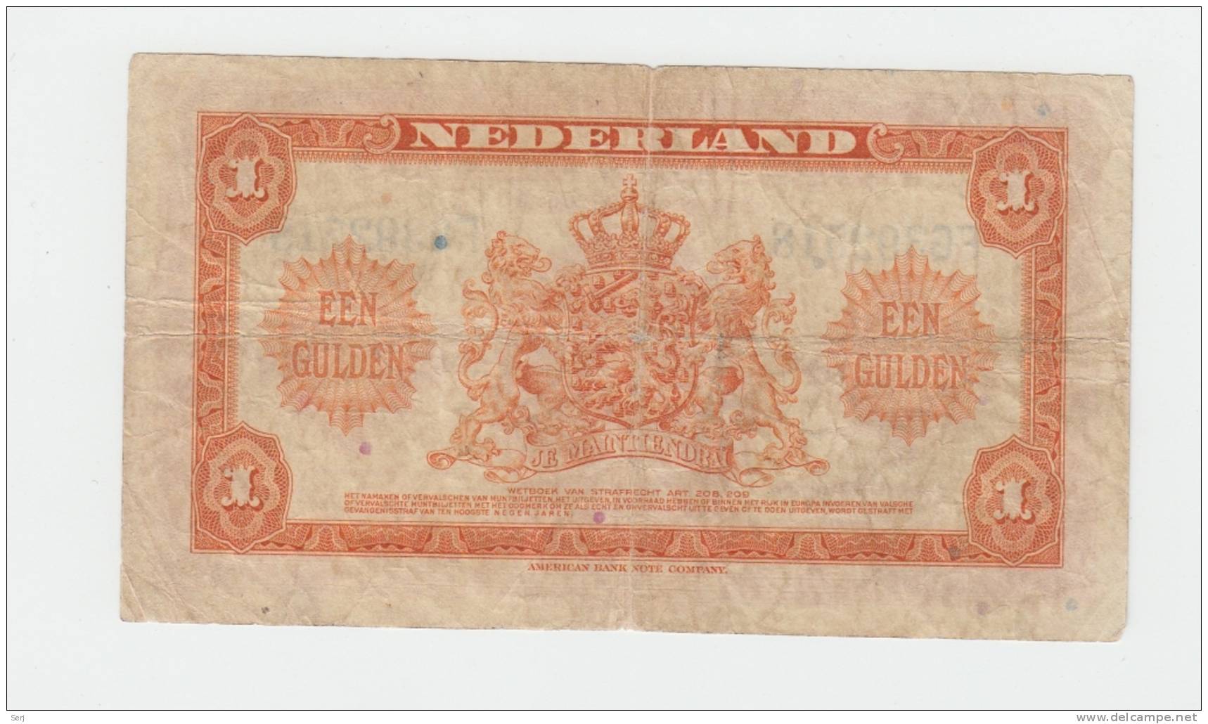 Netherlands 1 Gulden 1943 AVF P 64 - 1  Florín Holandés (gulden)