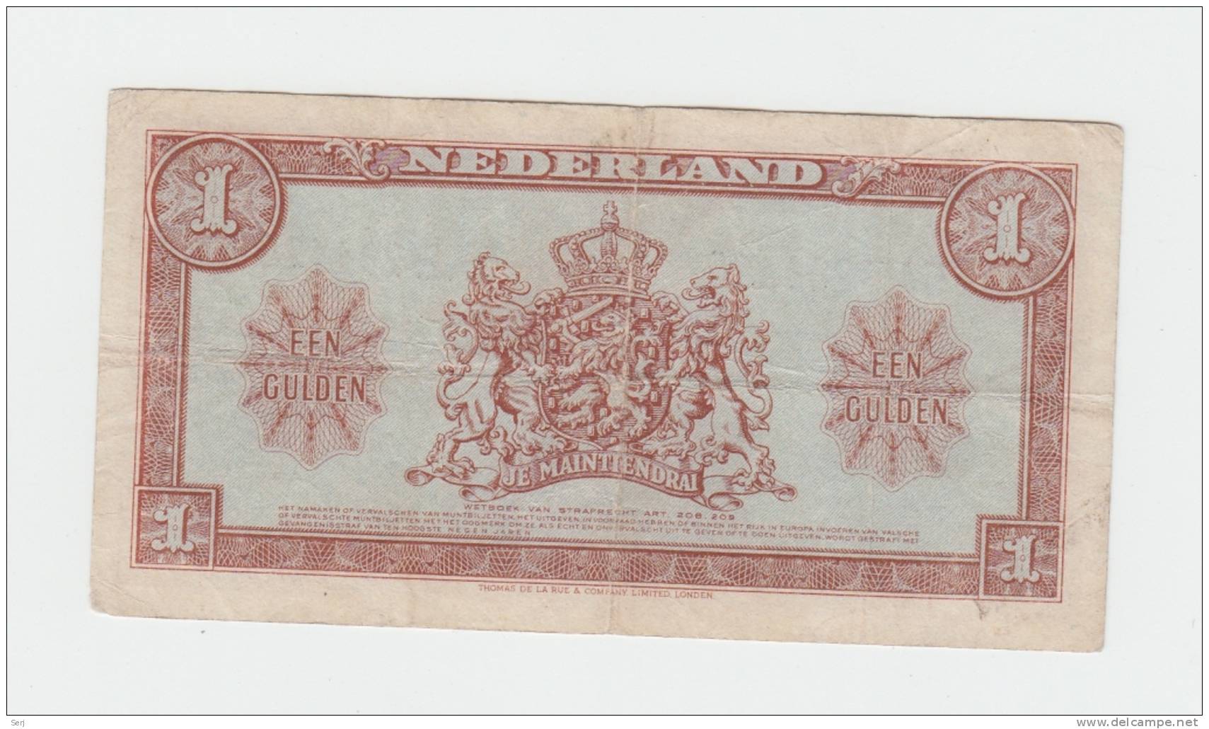 Netherlands 1 Gulden 1945 VF P 70 - 1 Gulde
