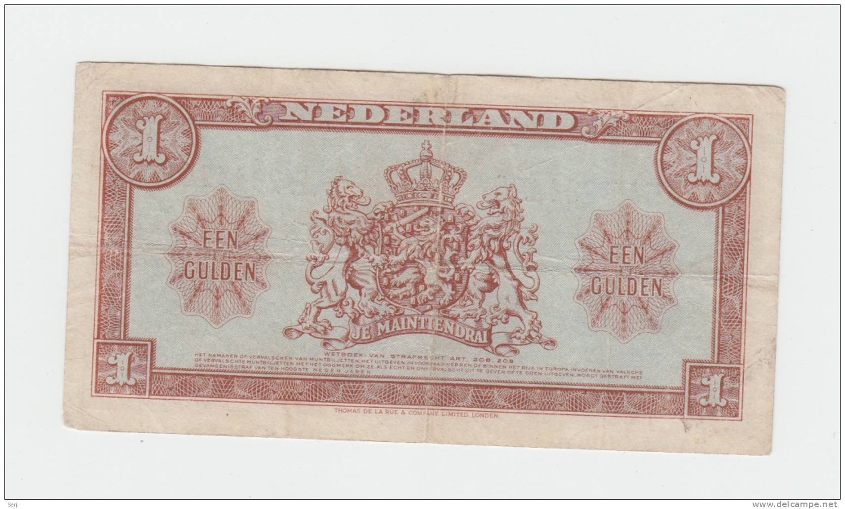 Netherlands 1 Gulden 1945 VF P 70 - 1 Gulden