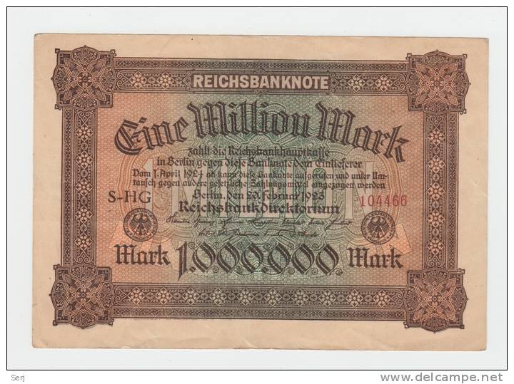 Germany 1 Million Mark 1923 XF CRISP Banknote P 86a 86 A - 1 Miljoen Mark