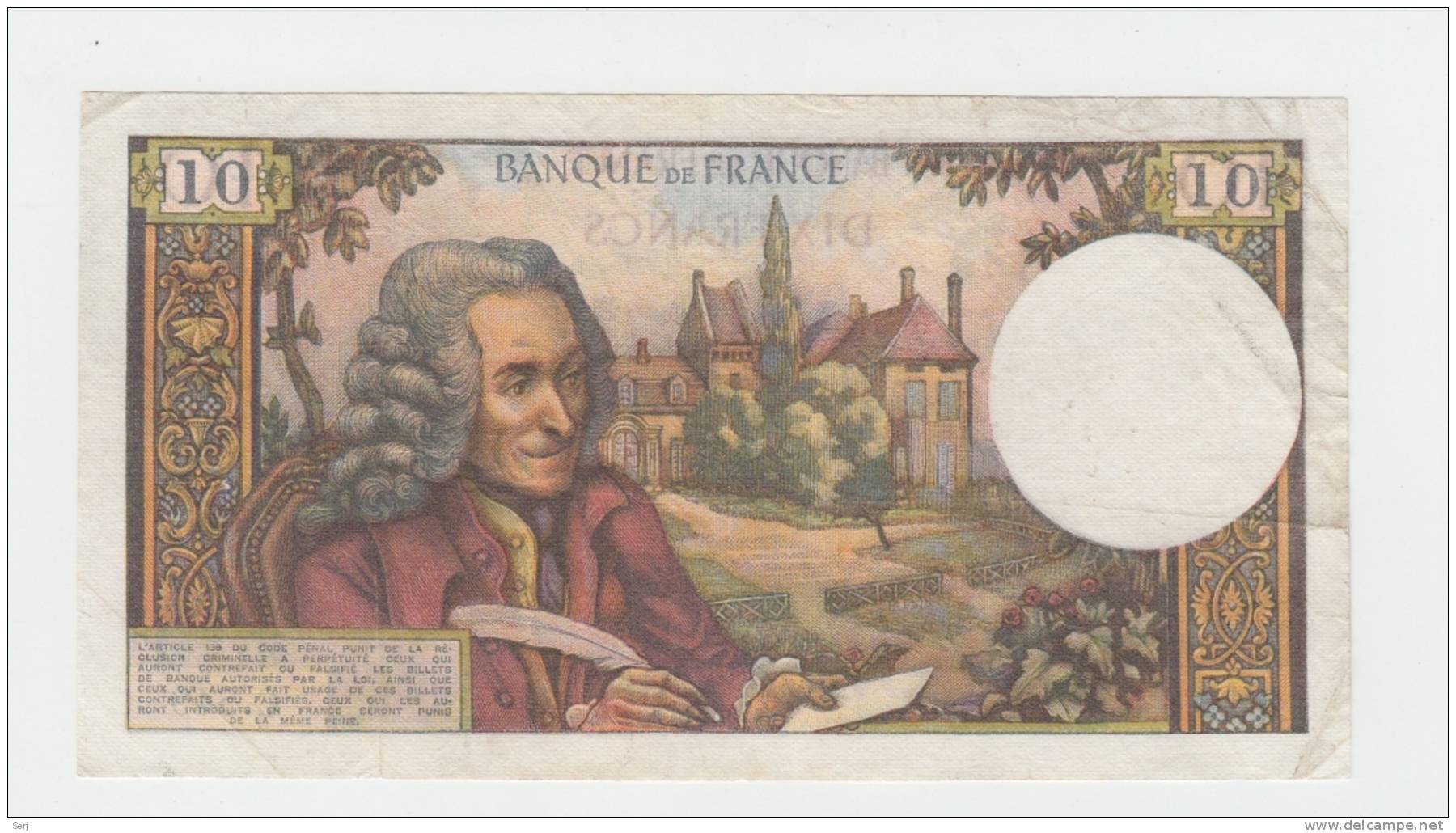 France 10 Francs 1970 VF++ P 147c 147 C - 10 F 1963-1973 ''Voltaire''