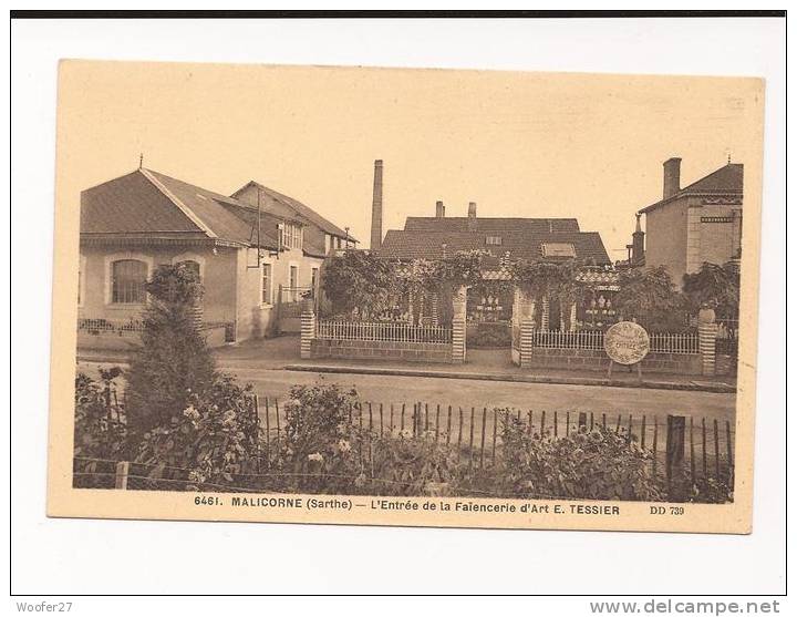 CPA MALICORNE, L'entrée De La Faiencerie D'art E. TESSIER - Malicorne Sur Sarthe