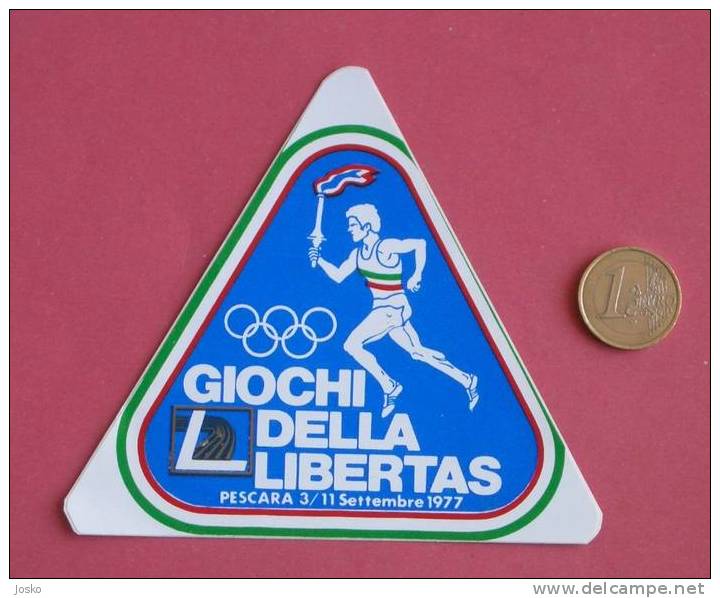 GIOCHI DELLA LIBERTAS Pescara 1977. ( Italy Vintage Sticker ) Flame Italia  AUTOCOLLANT - Sonstige & Ohne Zuordnung