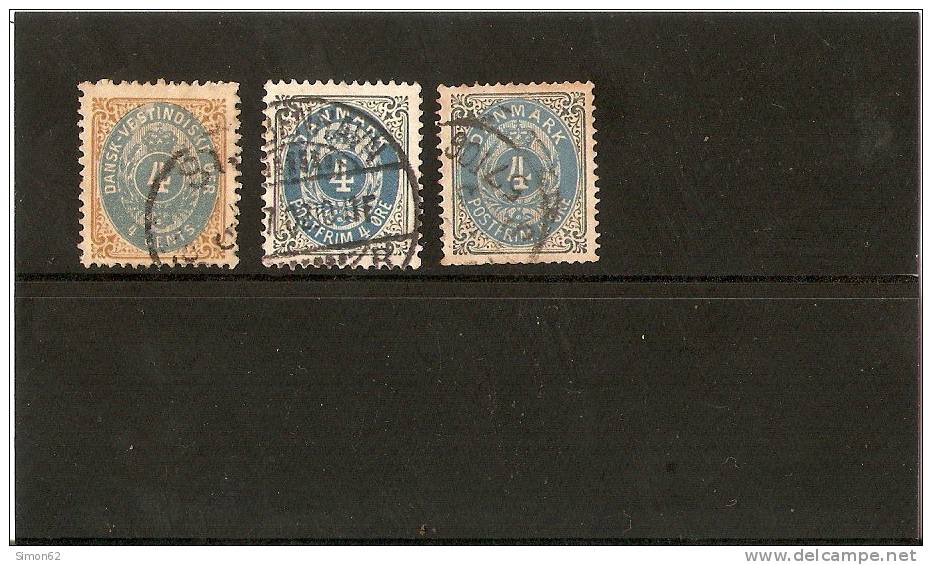 DANEMARK 1870 N*18/23/23a - Used Stamps