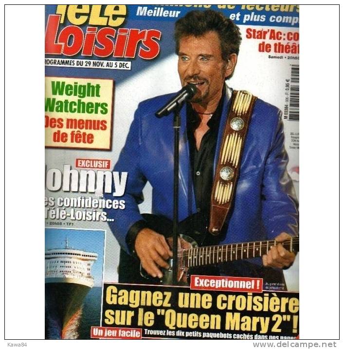 REVUE  Johnny Hallyday  "  Télé Loisirs  " - Musica