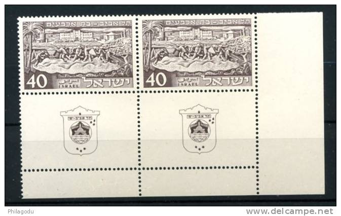 2 X   Yvert 36**    Sc 44**  Paire Full Tab - Unused Stamps (with Tabs)