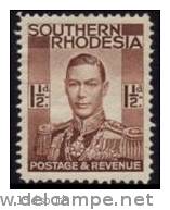 Southern Rhodesia - 1937 KGVI 1½d MH* - Rhodesia Del Sud (...-1964)