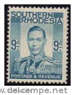 Southern Rhodesia - 1937 KGVI 9d MH* - Southern Rhodesia (...-1964)