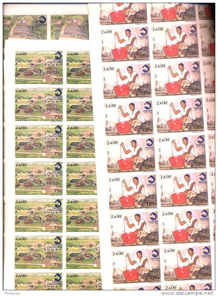 1990/4  REGIDESO Série De 4 Val En Feuilles Complètes NON DENTELEES - Unused Stamps