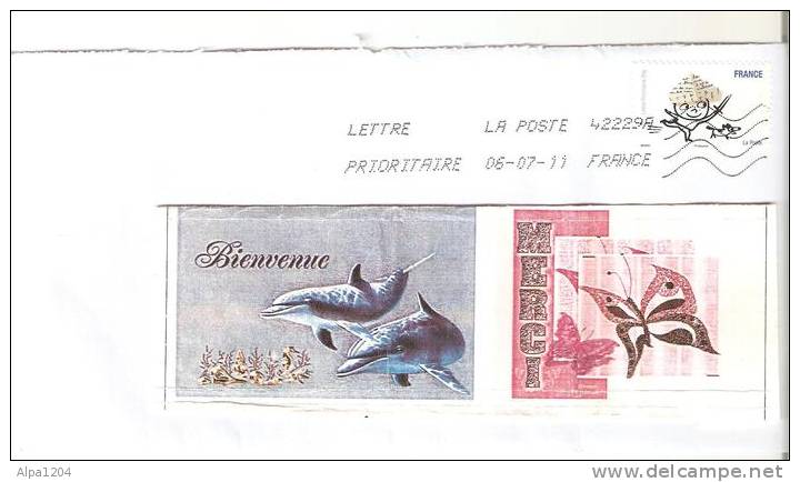 ENVELOPPE AVEC TIMBRE FRANCE  ANNEE 2010 THEME - "HUMOUR 2010" OBLITERE - Covers & Documents