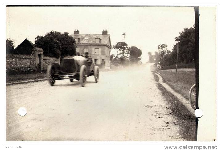 Course Automobile Circuit De La Seine Inférieure Grand Prix De L´A.C.F - 1908 Rare Carte Photo Voiture En Vitesse - Autres & Non Classés