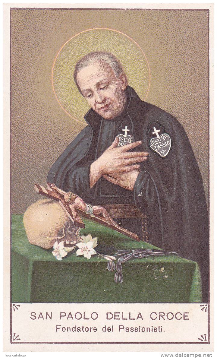 SANTINO SAN PAOLO DELLA CROCE  -OLD HOLY CARD - Religione & Esoterismo