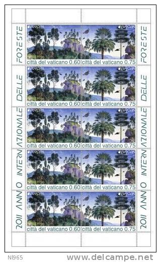 CITTA' DEL VATICANO - VATIKAN STATE - ANNO 2011 - BF EUROPA LE FORESTE - NUOVI MNH ** - Nuevos