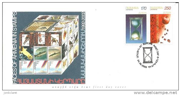 FDC ARMENIA  EUROPA 2003 - Relojería