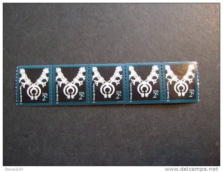 USA  2011    NAVAJO JEWELRY     STRIP OF 5 WITH NUMBER   MNH  **     (P16-125) - Ungebraucht