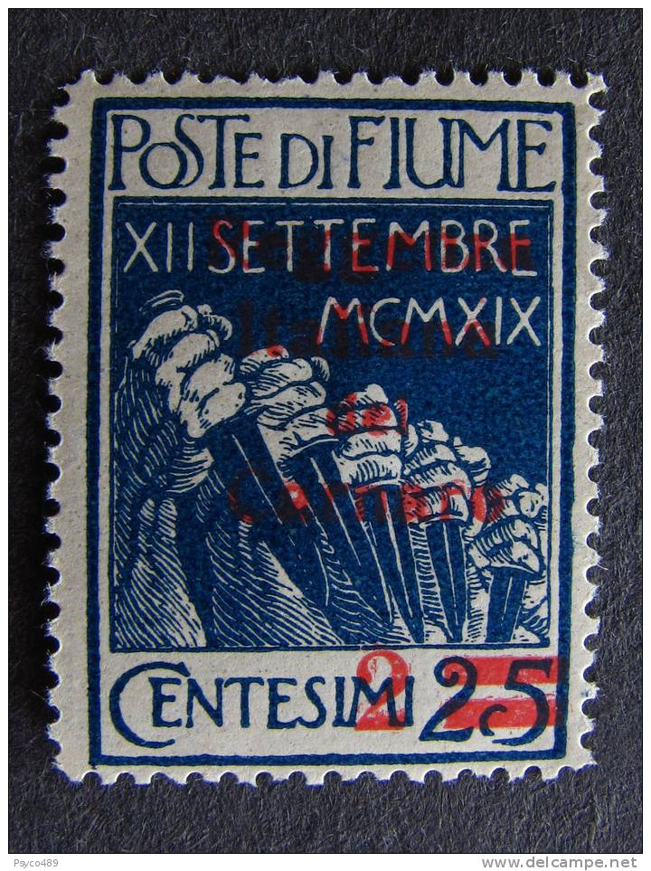 ITALIA Regno Fiume-1920- "Reggenza Carnaro"  2 Su 25 MH* (descrizione) - Fiume