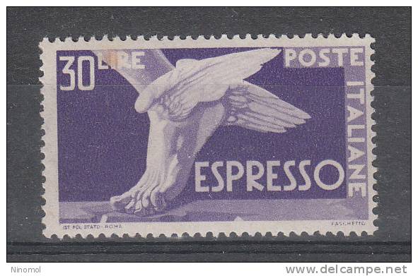 Italia   -   1946.  Democratica  Espresso  30 £  Violetto.  MNH - Correo Urgente/neumático