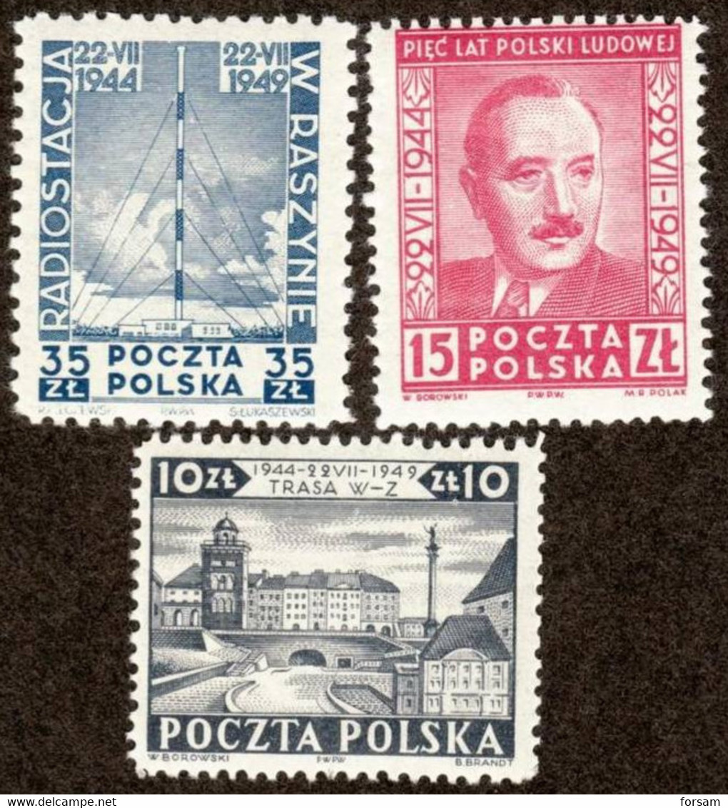 POLAND..1949..Michel # 530-532...MNH. - Neufs