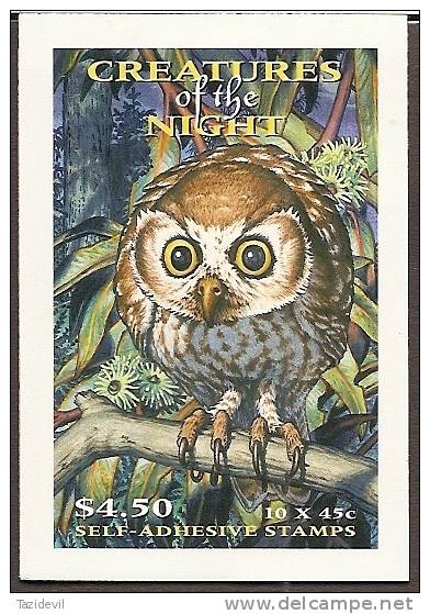 AUSTRALIA - 1997 45c Creatures Of The Night Complete $4.50 Booklet. MNH * - Booklets