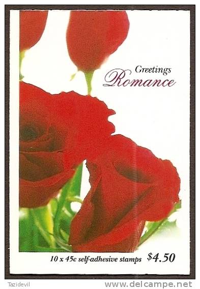 AUSTRALIA - 1999 45c Greetings Roses Complete $4.50 Booklet. MNH * - Booklets